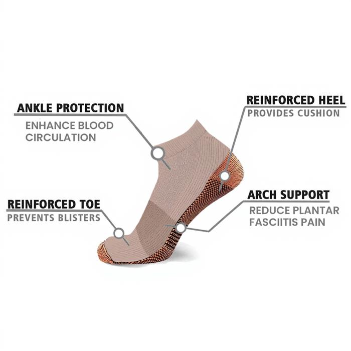 3-Pair Copper Compression Ankle Socks for Men & Women