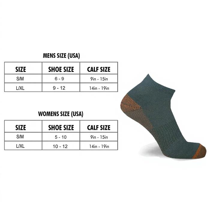 3-Pair Copper Compression Ankle Socks for Men & Women
