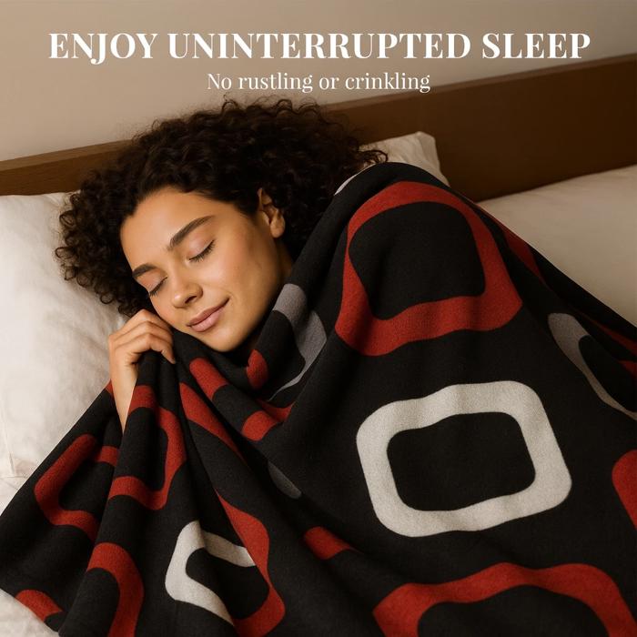 Black & Red Plush Queen Size Blanket ? Ultra Soft & Warm, Cool Boys Design