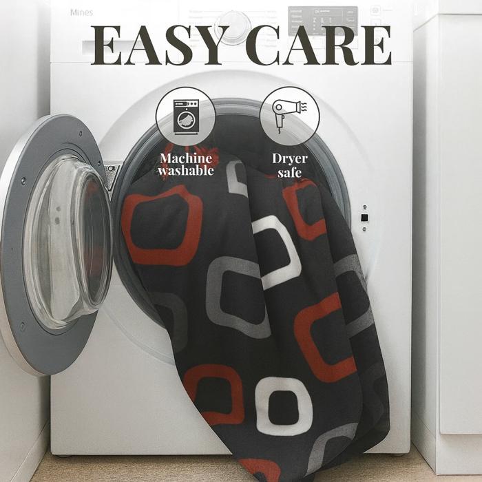 Black & Red Plush Queen Size Blanket ? Ultra Soft & Warm, Cool Boys Design