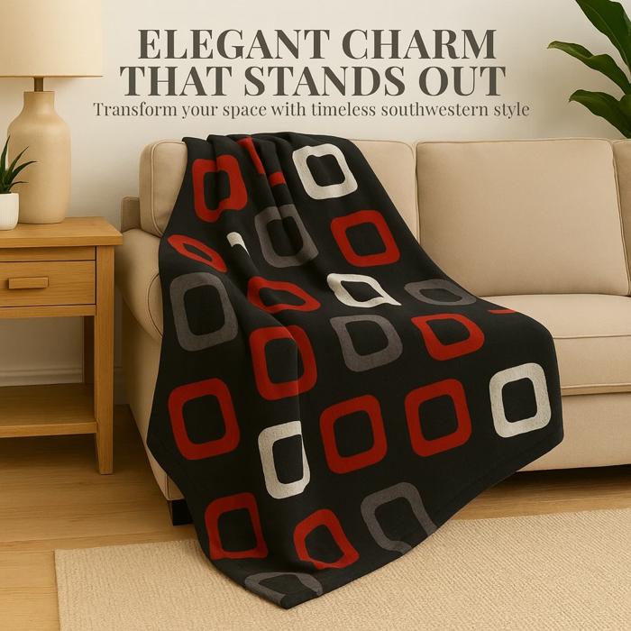 Black & Red Plush Queen Size Blanket ? Ultra Soft & Warm, Cool Boys Design
