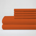 Autumn Orange Queen Hotel Luxury 2000 Series 6-Piece Rayon from Bamboo Cooling Bed Sheet Set