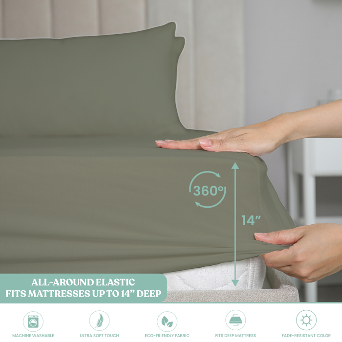Ultra-Soft 6-Piece Microfiber Sheet Set – Lightweight, Wrinkle-Free, Deep Pocket Bedding for All Bed Sizes