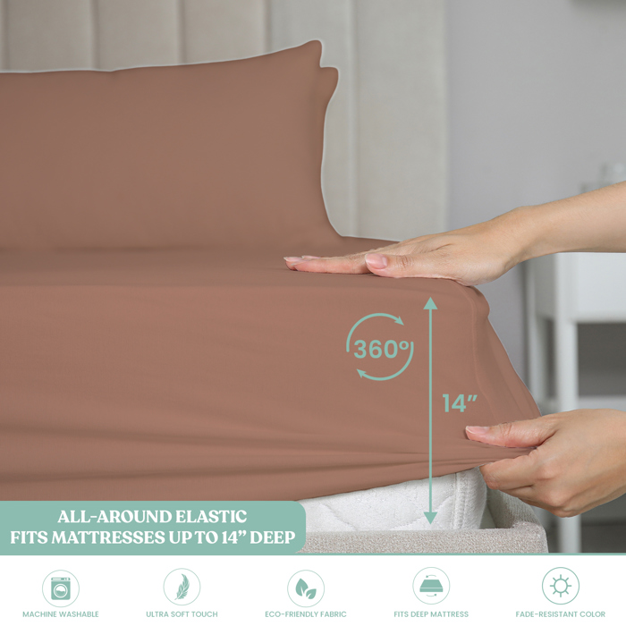 Ultra-Soft 6-Piece Microfiber Sheet Set – Lightweight, Wrinkle-Free, Deep Pocket Bedding for All Bed Sizes