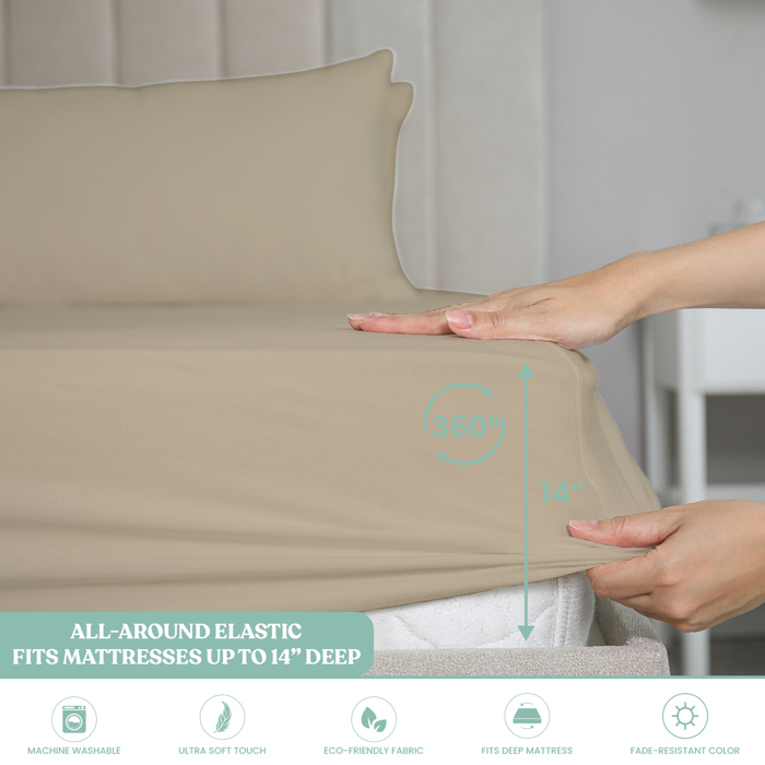Ultra-Soft 6-Piece Microfiber Sheet Set – Lightweight, Wrinkle-Free, Deep Pocket Bedding for All Bed Sizes