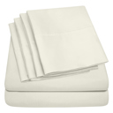 Vanilla California King Ultra-Soft 6-Piece Microfiber Sheet Set – Lightweight, Wrinkle-Free, Deep Pocket Bedding for All Bed Sizes