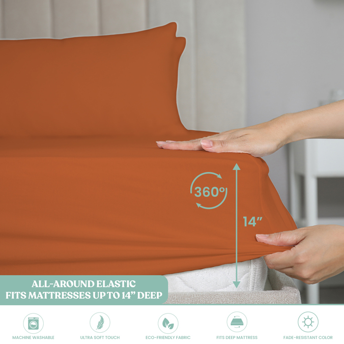 Ultra-Soft 6-Piece Microfiber Sheet Set – Lightweight, Wrinkle-Free, Deep Pocket Bedding for All Bed Sizes