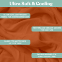 Terracotta Queen Ultra-Soft 6-Piece Microfiber Sheet Set – Lightweight, Wrinkle-Free, Deep Pocket Bedding for All Bed Sizes