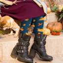 Multicolored S-M 3 Pair - Holiday Christmas & Thanksgiving Comfort Knee High Compression Socks