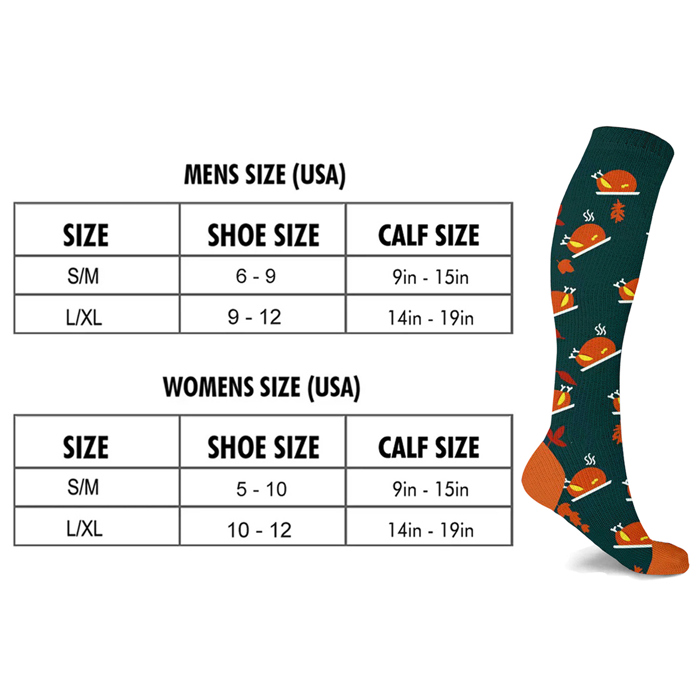 3 Pair - Holiday Christmas & Thanksgiving Comfort Knee High Compression Socks