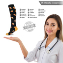 Multicolored L-XL 3 Pair - Holiday Christmas & Thanksgiving Comfort Knee High Compression Socks