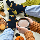 Multicolored L-XL 3 Pair - Holiday Christmas & Thanksgiving Comfort Knee High Compression Socks