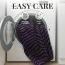 Purple Black Super Soft And Warm White & Black Zebra Print Mink Plush Blanket Queen Size