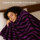 Purple Black Super Soft And Warm White & Black Zebra Print Mink Plush Blanket Queen Size