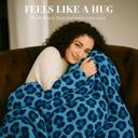 Blue Light Blue Super Soft And Warm White & Black Zebra Print Mink Plush Blanket Queen Size