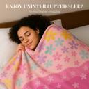 Queen Multicolored Floral Fuzzy Queen Blanket Ultra-Soft & Warm