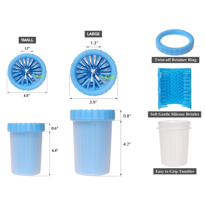 Portable Silicone Pet Dog Cat Paw Feet Cleaning Brush Bottle