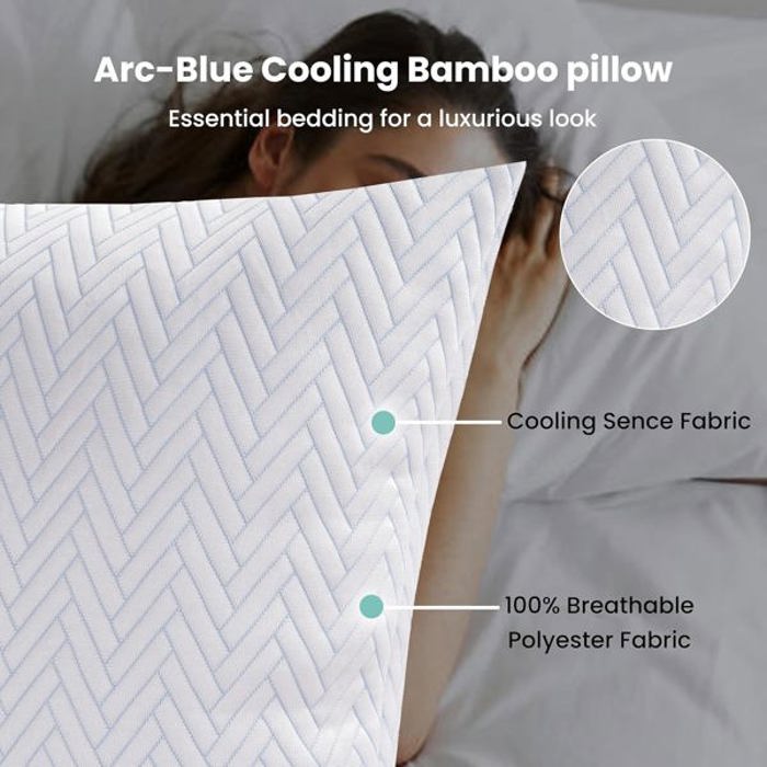 2-Pack | Soft & Plush Fiber Fill Adjustable Cooling Sleeping Pillow