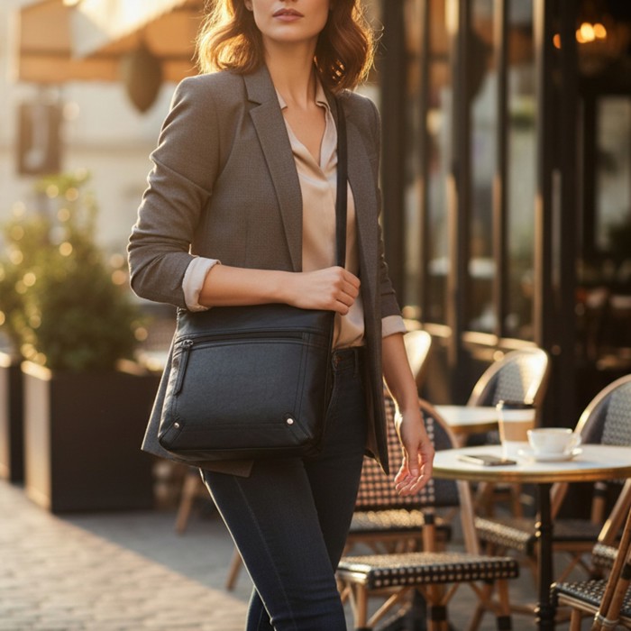 Unisex Leather Cross Body Messenger Bag