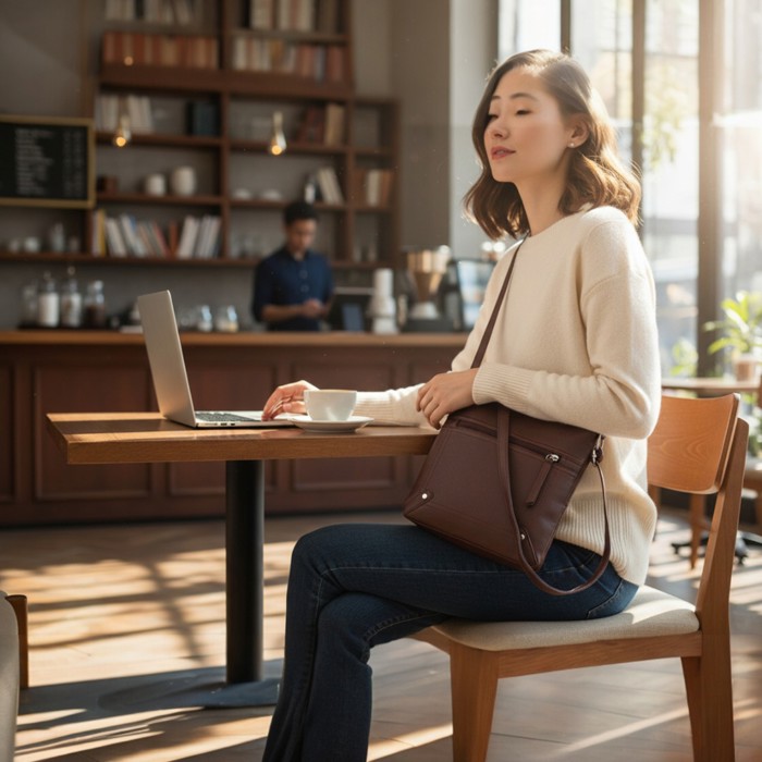 Unisex Leather Cross Body Messenger Bag