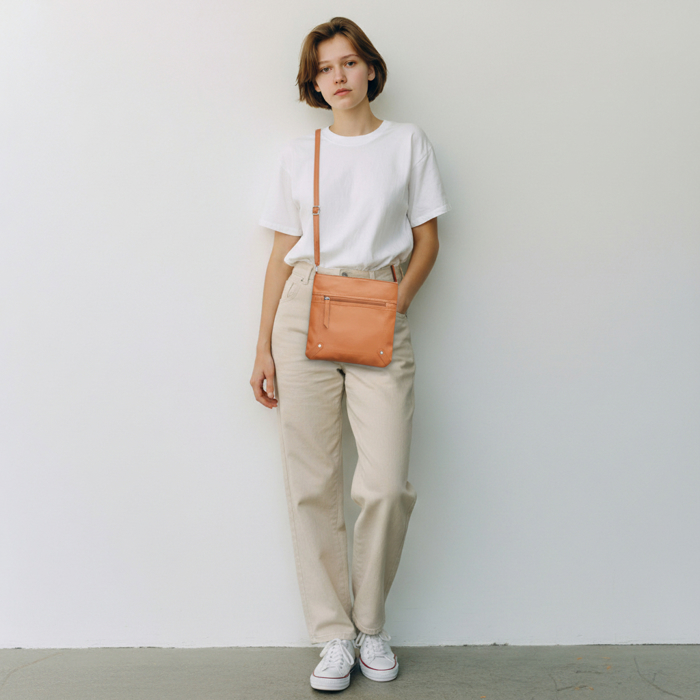 Unisex Leather Cross Body Messenger Bag