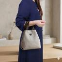 Beige Women's Timeless Vintage Canvas Handbag for Casual Use