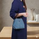 Blue Women's Timeless Vintage Canvas Handbag for Casual Use