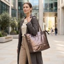Brown Lightweight Premium Puffer Quilted Tote Bag with Compartments | 4 Colors