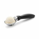 Black Premium Ice Cream Scoop Polished Steel Scooper with Comfortable Anti-Slip Handle for Easy Serving