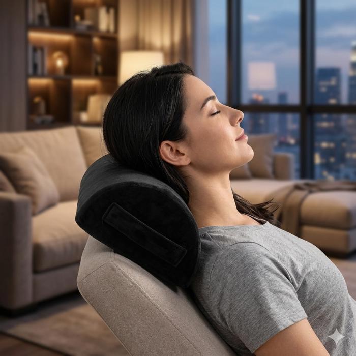 Orthopedic Half-Round Lumbar Neck & Leg Relief Pillow with Removable Cover