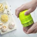 Green Mini Handheld Food Chopper & Garlic Mincer Manual Dicer for Vegetables, Nuts, Onion, Meat, Ginger & Pepper Easy Press Kitchen Tool