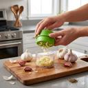 Green Mini Handheld Food Chopper & Garlic Mincer Manual Dicer for Vegetables, Nuts, Onion, Meat, Ginger & Pepper Easy Press Kitchen Tool