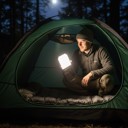 Black Emergency Beacon Camping Light Ultra Slim Portable LED for Hiking, Fishing, Hurricane & Outdoor Use