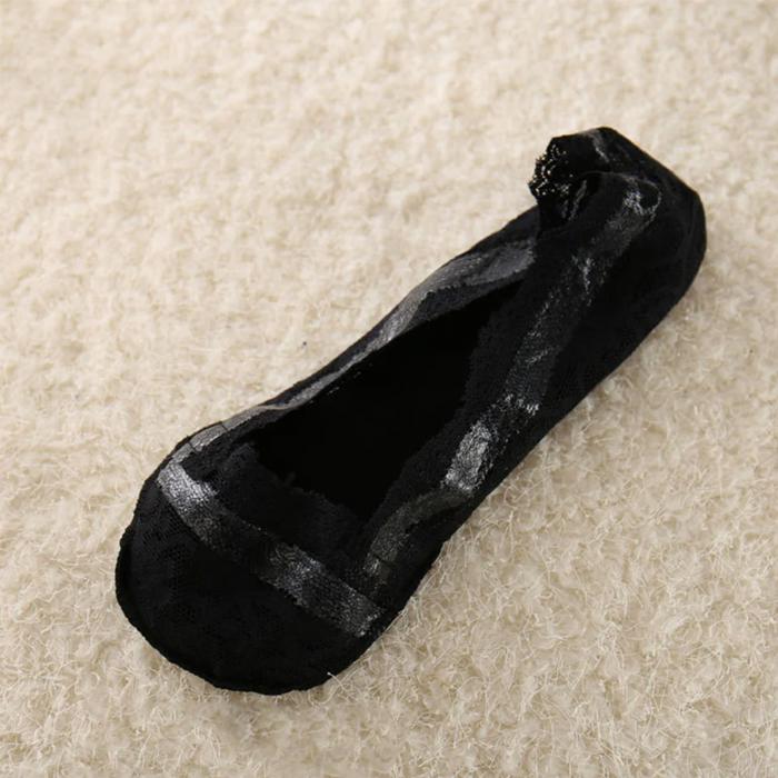 Lace Footie No-Show Socks Low Cut Anti-Slip Liner Socks for Flats & Loafers