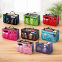 Bright Red Carry-On Handbag/Purse with Insert Organizer for Cosmetics
