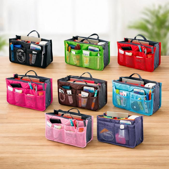 Carry-On Handbag/Purse with Insert Organizer for Cosmetics