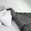 Dark gray California King All-Season Lightweight Solid and Reversible Microfiber Comforter