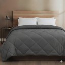 Dark gray Queen All-Season Lightweight Solid and Reversible Microfiber Comforter