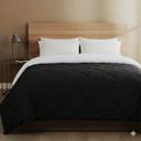 Black,White California King All-Season Lightweight Solid and Reversible Microfiber Comforter