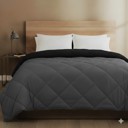 Black,Gray California King All-Season Lightweight Solid and Reversible Microfiber Comforter