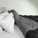 Black,Gray California King All-Season Lightweight Solid and Reversible Microfiber Comforter