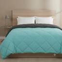 Aqua,Gray California King All-Season Lightweight Solid and Reversible Microfiber Comforter