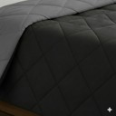 Black,Gray Queen All-Season Lightweight Solid and Reversible Microfiber Comforter
