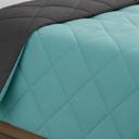 Aqua,Gray Queen All-Season Lightweight Solid and Reversible Microfiber Comforter