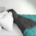 Aqua,Gray Queen All-Season Lightweight Solid and Reversible Microfiber Comforter