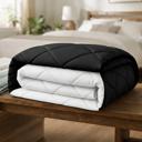 Black/White King 3-Piece Reversible Comforter Bedding Set with 2 Pillowcases, Lightweight Microfiber Construction, Soft Quilted Design for Year-Round Use, Available in Full/Queen & King/California King