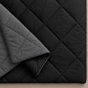 Grey/Black Queen 3-Piece Reversible Comforter Bedding Set with 2 Pillowcases, Lightweight Microfiber Construction, Soft Quilted Design for Year-Round Use, Available in Full/Queen & King/California King