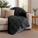 Grey/Black Queen 3-Piece Reversible Comforter Bedding Set with 2 Pillowcases, Lightweight Microfiber Construction, Soft Quilted Design for Year-Round Use, Available in Full/Queen & King/California King