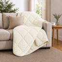 Cream Queen 3-Piece Reversible Comforter Bedding Set with 2 Pillowcases, Lightweight Microfiber Construction, Soft Quilted Design for Year-Round Use, Available in Full/Queen & King/California King