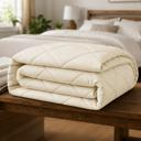Cream Queen 3-Piece Reversible Comforter Bedding Set with 2 Pillowcases, Lightweight Microfiber Construction, Soft Quilted Design for Year-Round Use, Available in Full/Queen & King/California King